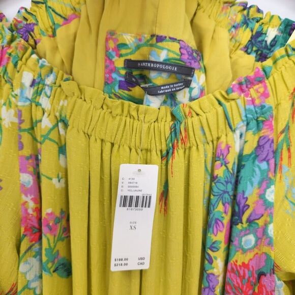 New Anthropologie Eliora Off-The-Shoulder Maxi Dress Floral Print Size XS - Picture 3 of 4